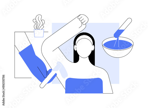 Waxing isolated cartoon vector illustrations.