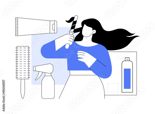 Hairstyling isolated cartoon vector illustrations. photo