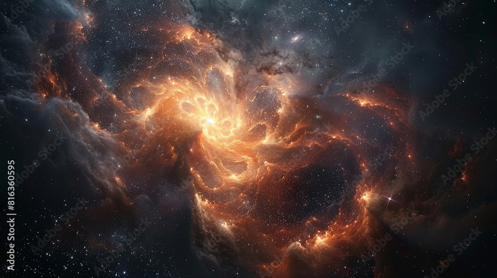 Fototapeta premium Stellar Symphony: Exploring the Enigmatic Cluster of Stars, Unveiling Celestial Marvels in the Cosmic Tapestry