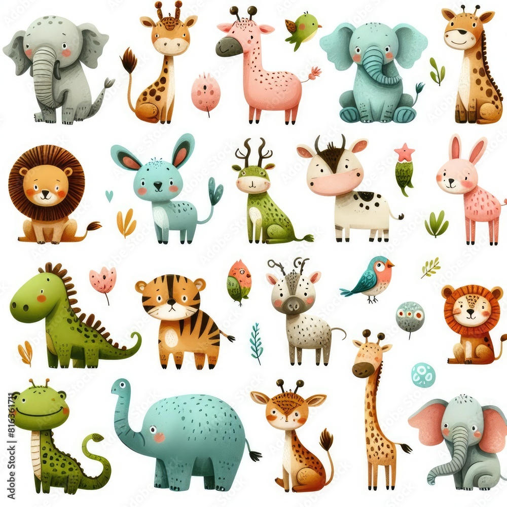 Cartoon Zoo Animals: Child-Friendly Cartoon Zoo Animals: Child-Friendly