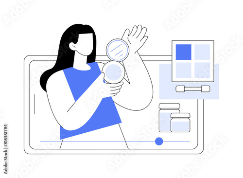 Cosmetics review isolated cartoon vector illustrations.
