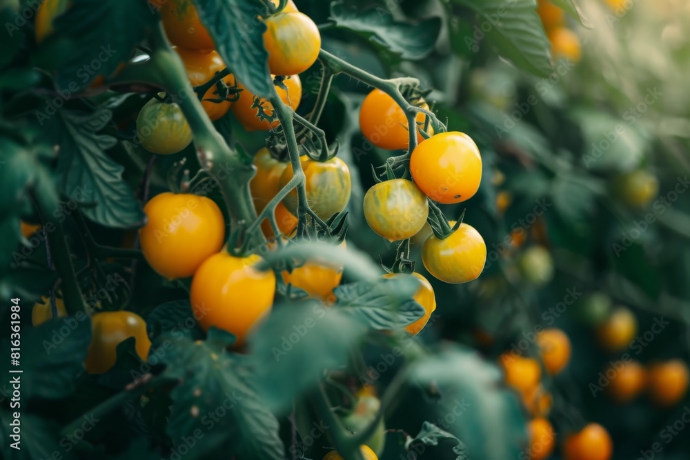 Yellow tomatoes with water droplets Yellow tomatoes with water droplets