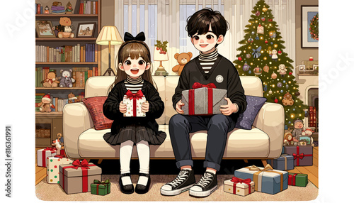 Concept of happy Christmas images. Vector illustration.