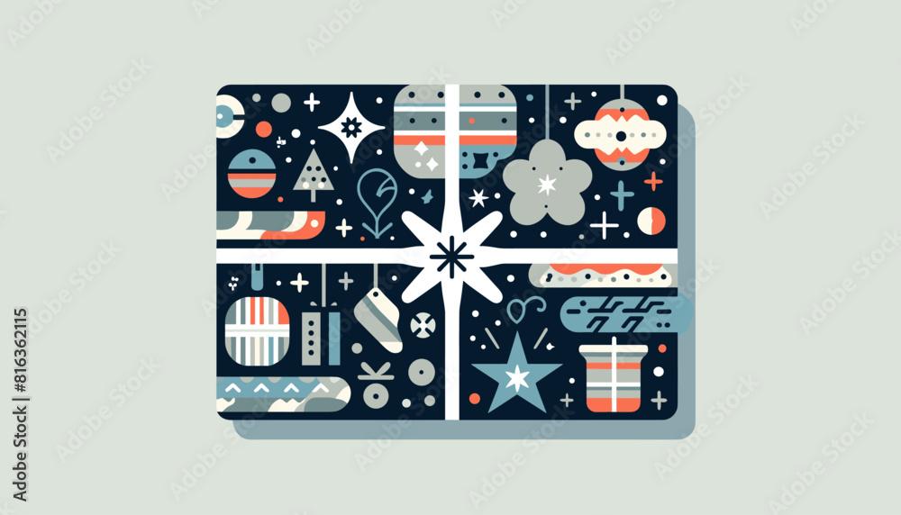 Fototapeta premium Concept of happy Christmas images. Vector illustration.