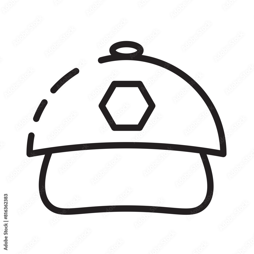 Hat Head Lid Line Icon Hat Head Lid Line Icon