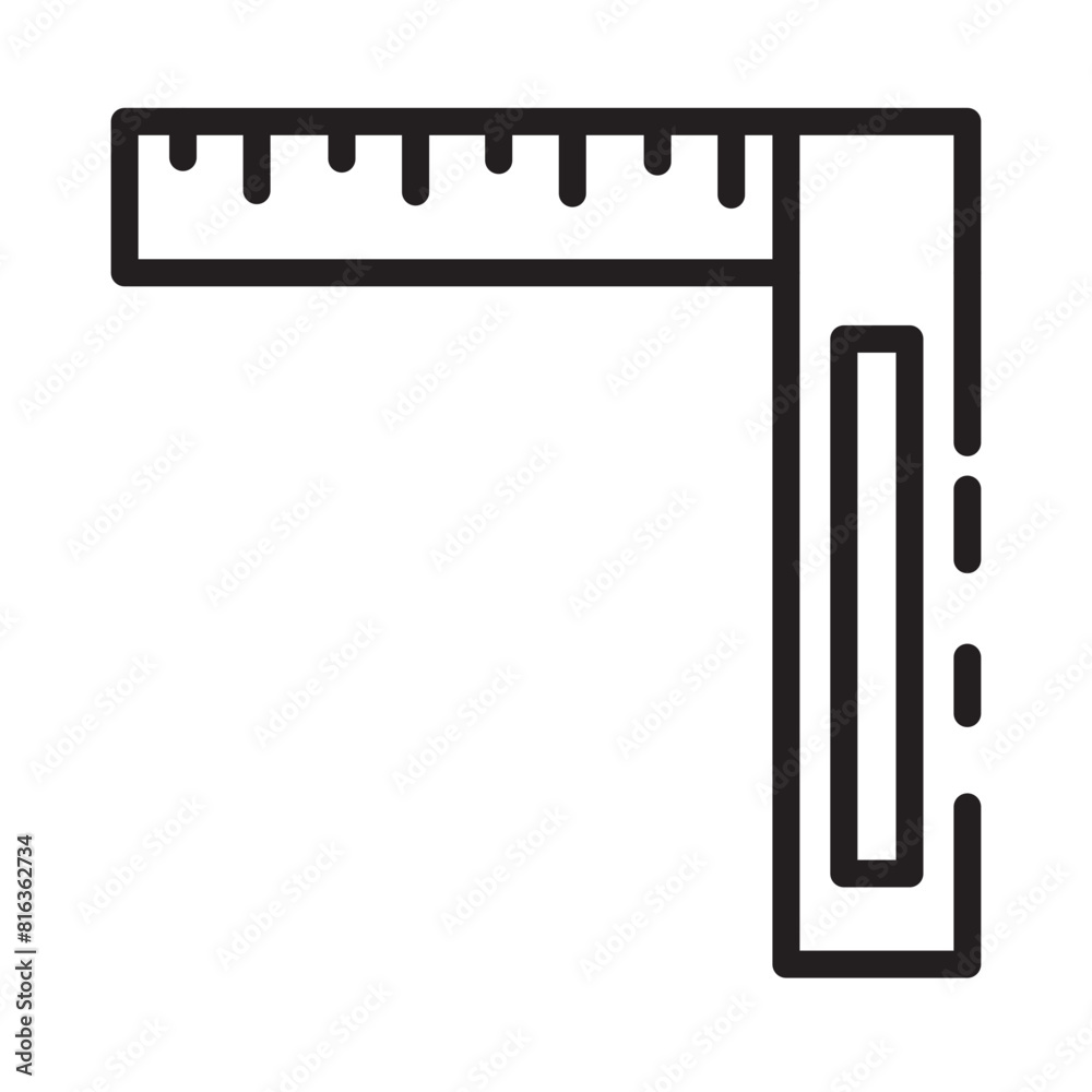 Construction Square Tool Line Icon Construction Square Tool Line Icon