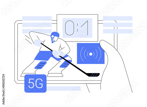 5G sports broadcasting isolated cartoon vector illustrations.