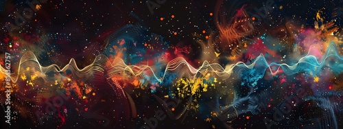 Frequency of Musical Genres A Vibrant D of Digital Audio Waveforms photo