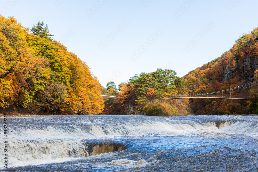 日本の風景・秋 群馬県沼田市 紅葉の吹割の滝(吹割渓谷) 日本の風景・秋 群馬県沼田市 紅葉の吹割の滝(吹割渓谷)