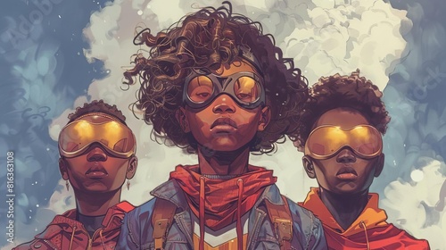 A comic book series features a trio of Black LGBTQ superheroes who fight for justice and equality in a vibrantly illustrated world photo