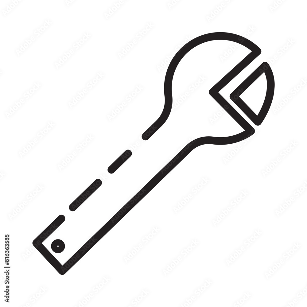 Repair Tool Wrench Line Icon Repair Tool Wrench Line Icon