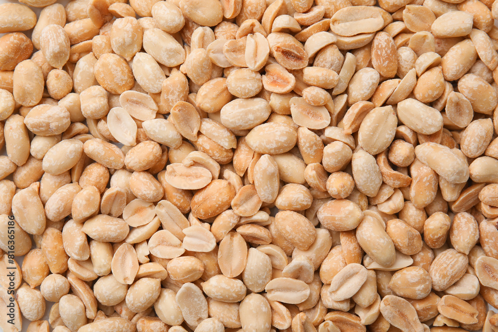 Many fresh peeled peanuts as background, top view Many fresh peeled peanuts as background, top view