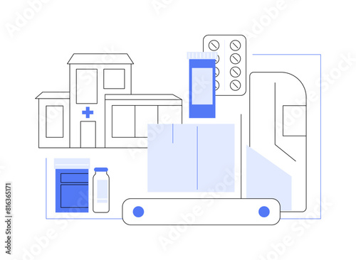 Robotic lifting machines isolated cartoon vector illustrations.