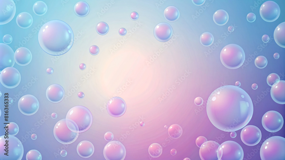 Light blue sky with clean round bubbles floating like colorful balls Light blue sky with clean round bubbles floating like colorful balls
