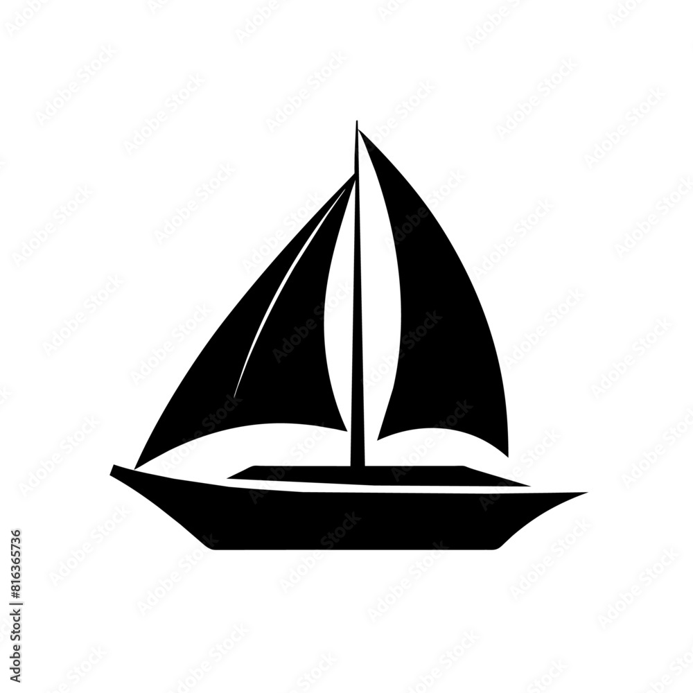 a sailboat vector silhouette isolated on a white background a sailboat vector silhouette isolated on a white background