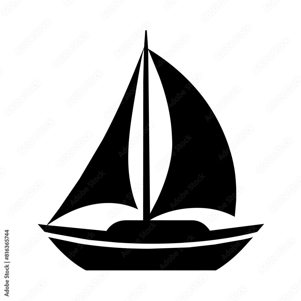 a sailboat vector silhouette isolated on a white background a sailboat vector silhouette isolated on a white background