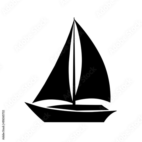 a sailboat vector silhouette isolated on a white background