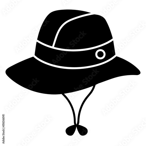 Femal hat vector art illustration black color