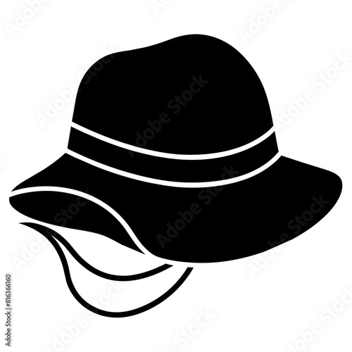 Femal hat vector art illustration black color