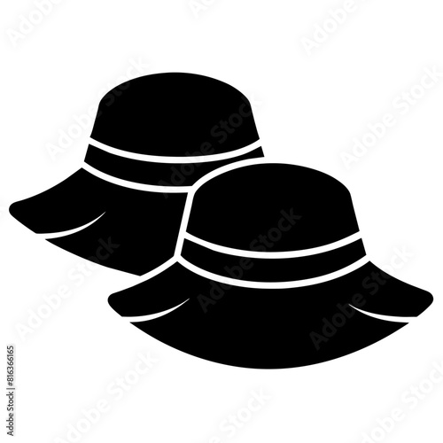 Femal hat vector art illustration black color