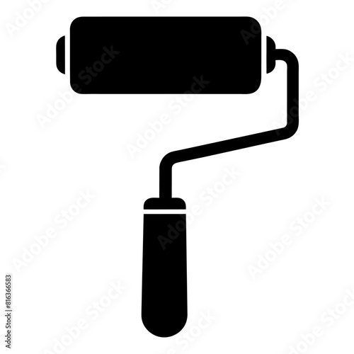 Paint roller icon vector illustration black color 