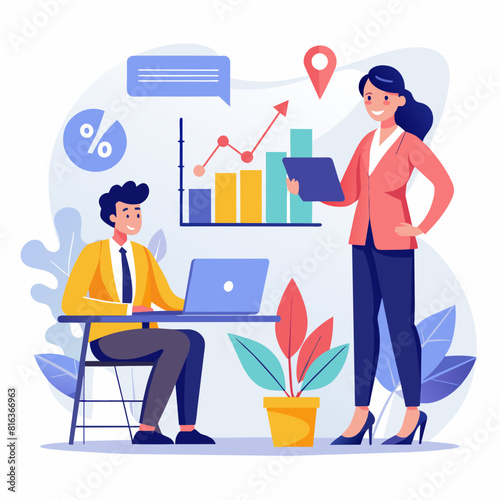 Business people work with financial dashboard and calculator