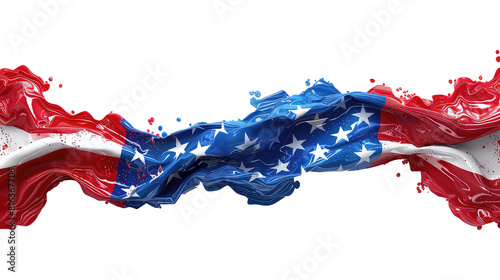 American flag border on transparent background