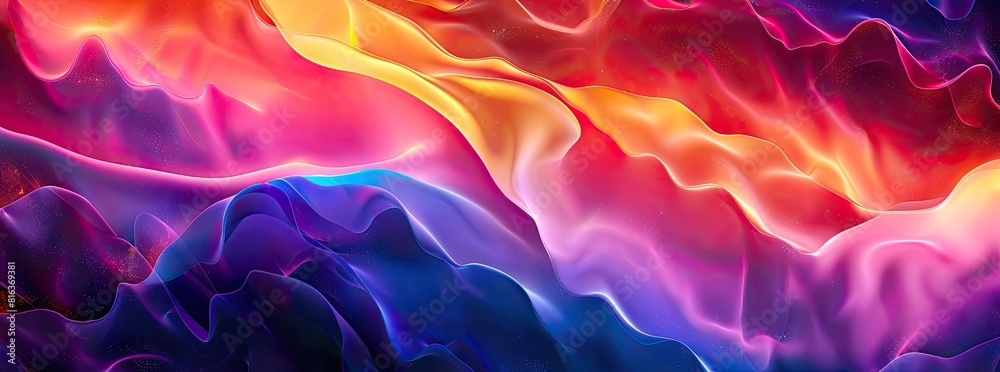 Naklejka premium A colorful background with vibrant color waves and abstract fluid shapes.