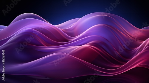 This abstract digital art of purple and pink waves on a dark background is a mesmerizing and dynamic display of color and movement. The swirling waves create a sense of depth and energy