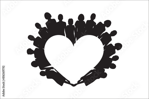 Lifecycle Stages of Life Background. Different people stand together. Flat vector illustration.