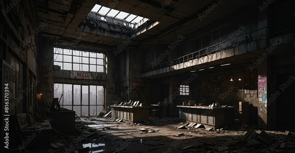 abandoned cyberpunk sci-fi dystopian library shop. lo-fi futuristic comic store market. abandoned cyberpunk sci-fi dystopian library shop. lo-fi futuristic comic store market.