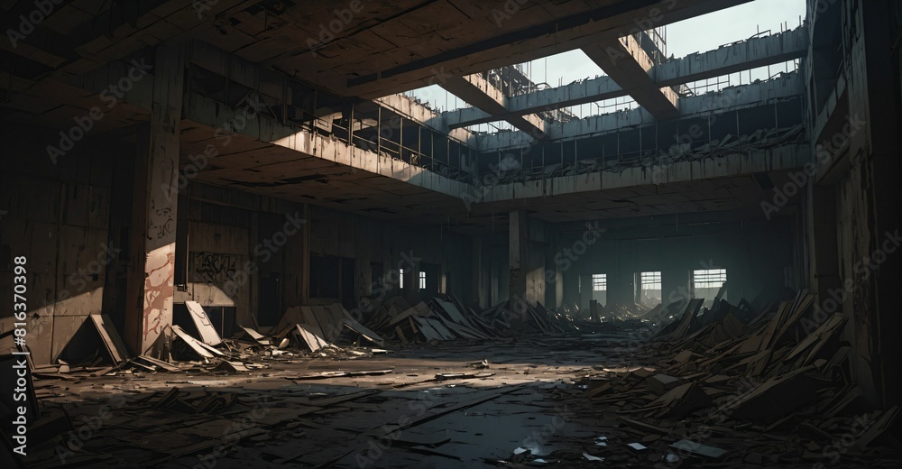 abandoned cyberpunk palace ballroom room interior. dystopian sci-fi castle empty room abandoned cyberpunk palace ballroom room interior. dystopian sci-fi castle empty room