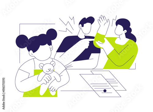 Child custody abstract concept vector illustration.