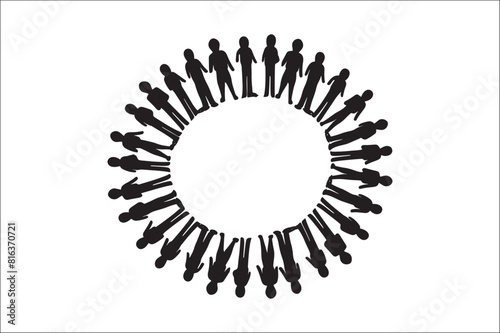 Lifecycle Stages of Life Background. Different people stand together. Flat vector illustration.
