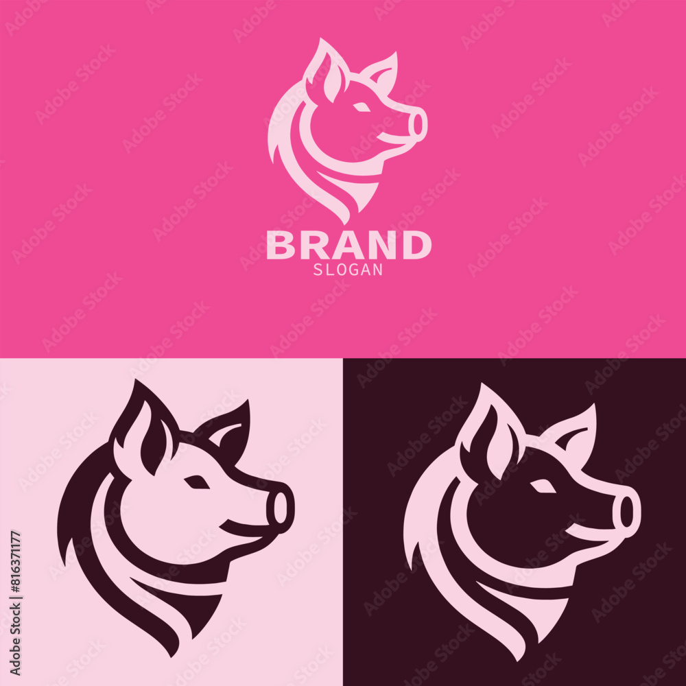 Fototapeta premium Pig logo business 