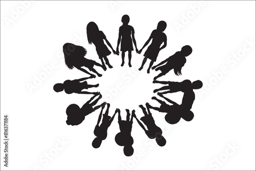 Lifecycle Stages of Life Background. Different people stand together Flat vector illustration.
