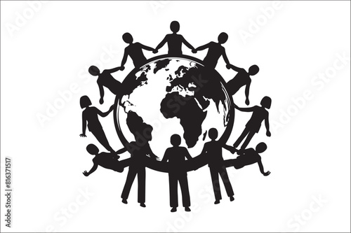 Lifecycle Stages of Life Background. Different people stand together. Flat vector illustration.