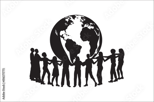 Lifecycle Stages of Life Background. Different people stand together. Flat vector illustration.