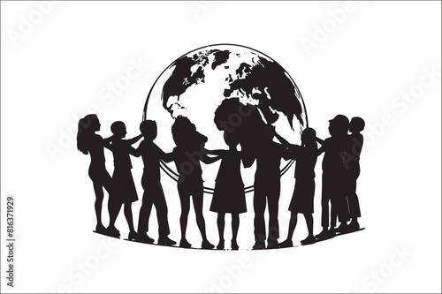 Lifecycle Stages of Life Background. Different people stand together. Flat vector illustration.
