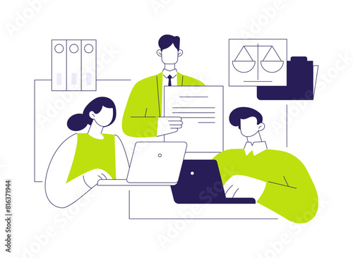 Facilitate business negotiations abstract concept vector illustration.
