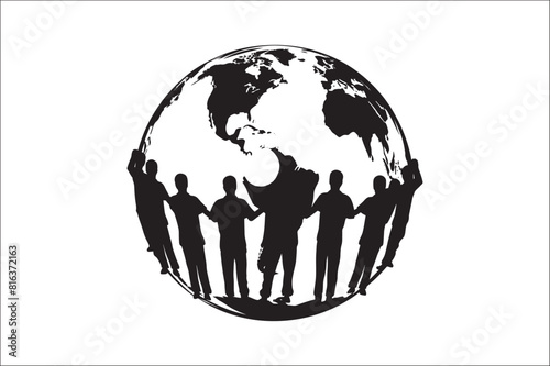 Lifecycle Stages of Life Background. Different people stand together. Flat vector illustration.