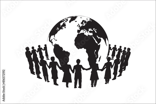 Lifecycle Stages of Life Background. Different people stand together. Flat vector illustration.