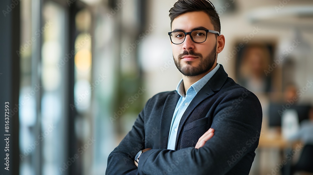 Confident American Businessman in Office Setting, American businessman, office setting, confident Confident American Businessman in Office Setting, American businessman, office setting, confident