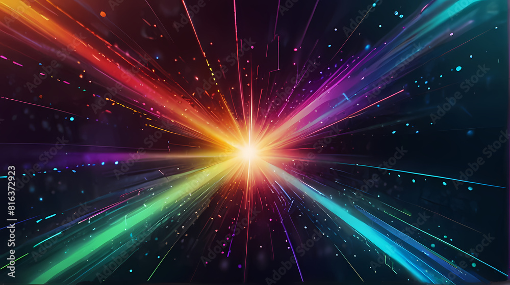 Naklejka premium Abstract Background With Hologram Burst / Explotion Theme