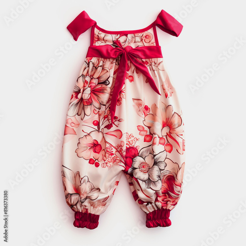small flower and floral fashion design print on dress with White background