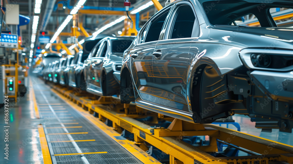modern car production assembly line in the manufacturing factory modern car production assembly line in the manufacturing factory
