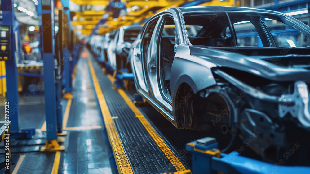 modern car production assembly line in the manufacturing factory modern car production assembly line in the manufacturing factory