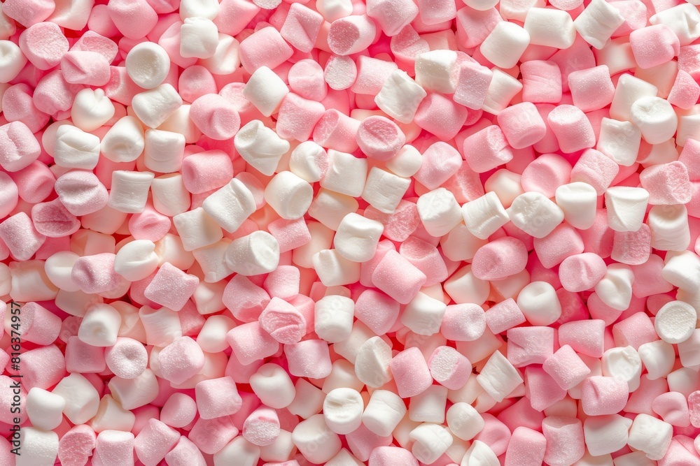 Pink and white marshmallows, close-up