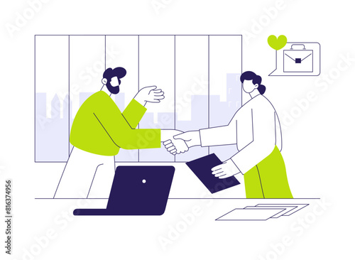 Getting a job abstract concept vector illustration.