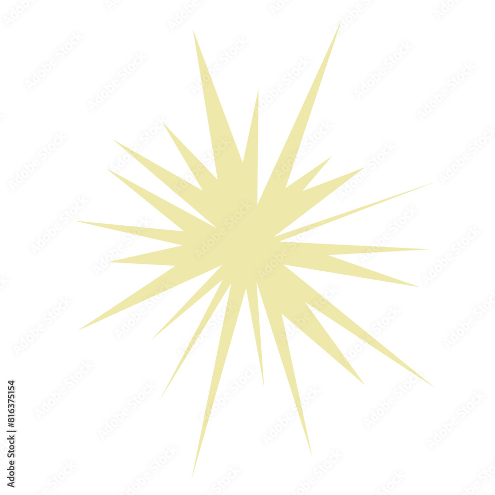 An abstract blank comic book style star burst shape design element. An abstract blank comic book style star burst shape design element.
